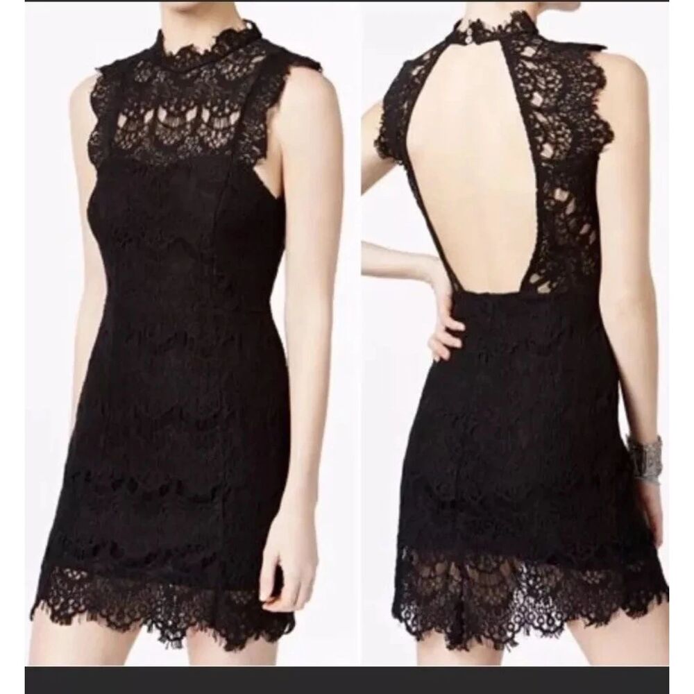 Intimately Free People Daydream Lace Slip Dress Mini Medium Black Whimsigoth